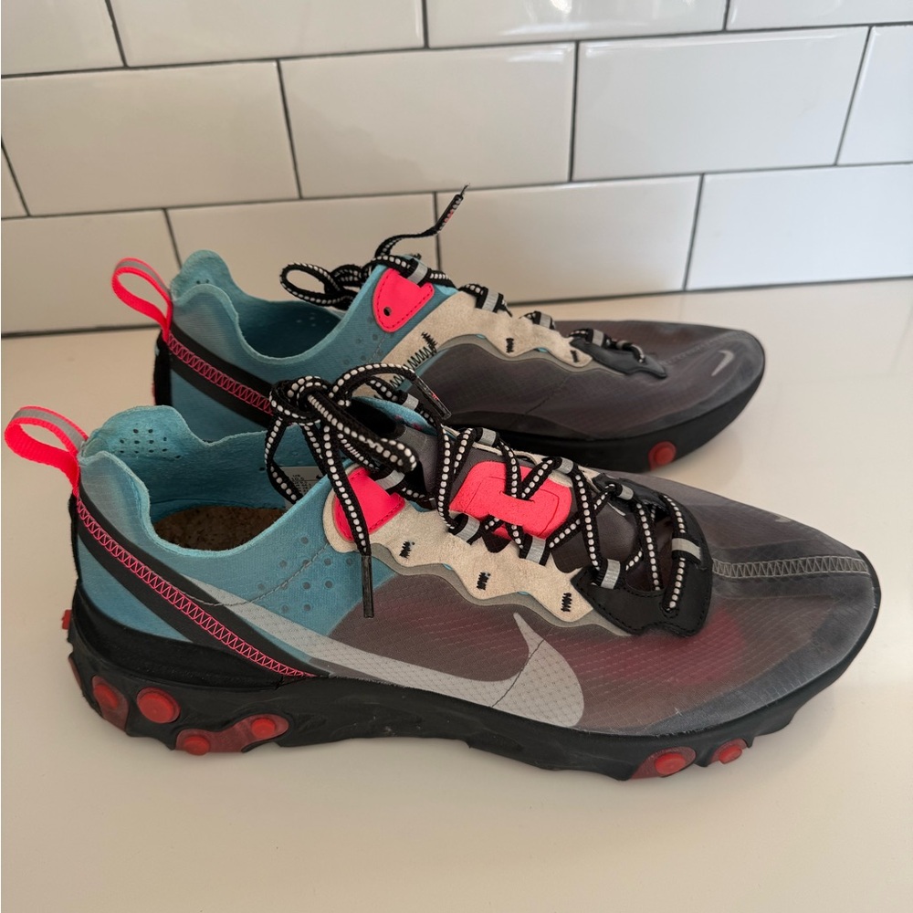Nike React Element 87 Black Pink Blue Sneakers